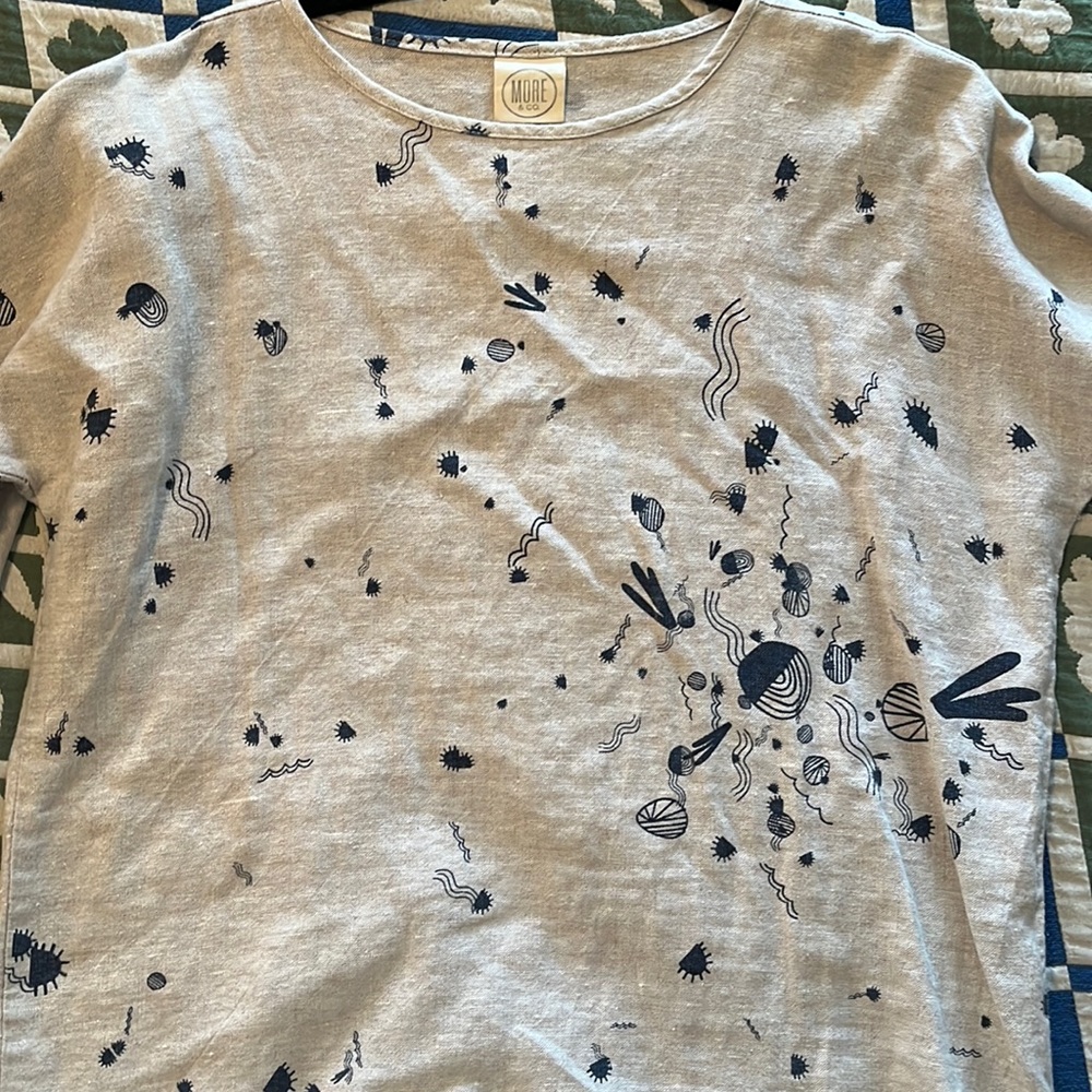 More & co. Linen printed abstract top s/m